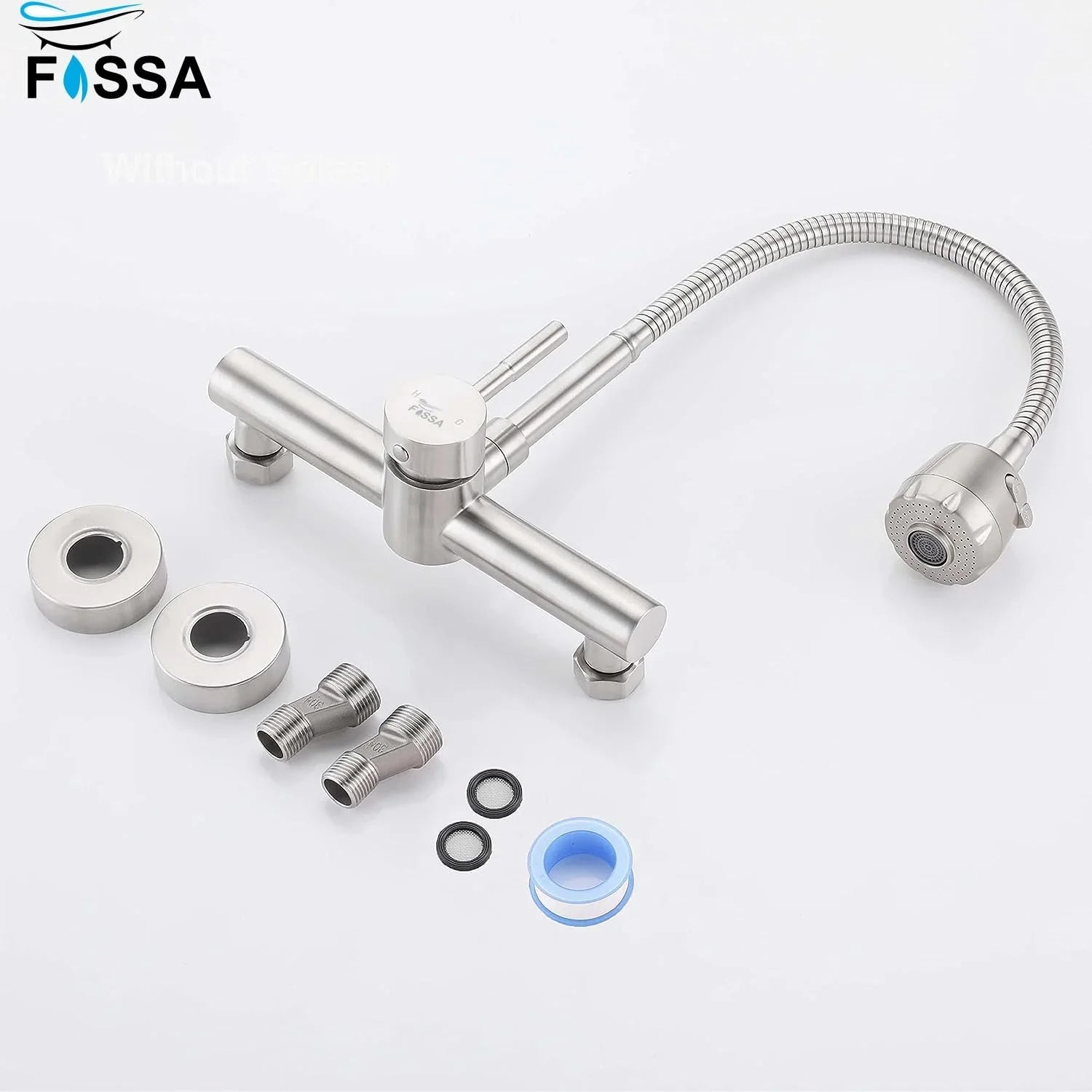 Fossa Kitchen Sink Wall Mount with Sprayer Stainless Steel Mixer Tap Faucet Fossa Home