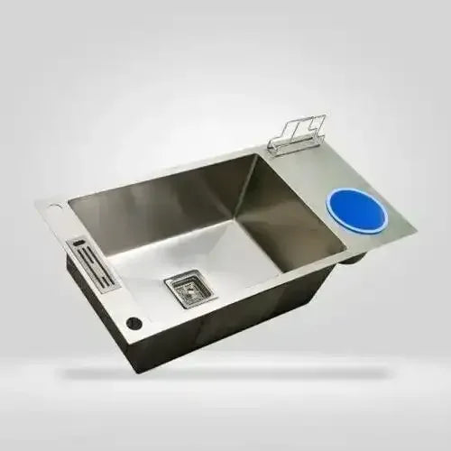 Fossa 37"x18"x10" Inch Single Bowl With Dustbin Stainless Steel Handmade Kitchen Sink Matte Finish - Fossa Home 