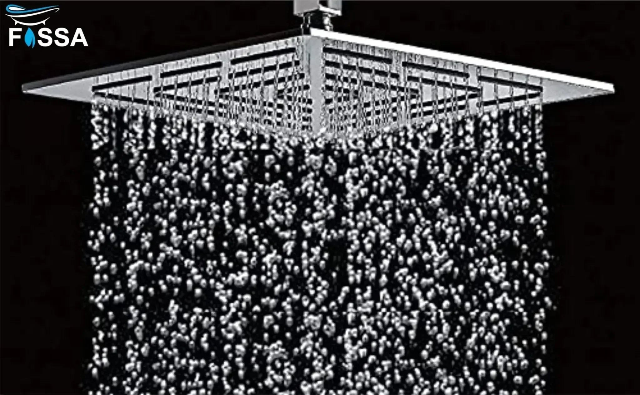 Fossa 4"x4"" Inch Square Fixed Stainless Steel Shower Head for Bathroom Luxury Hotel Luxury Bathroom Shower Head Unique Design ( Without Arm ) Fossa Home