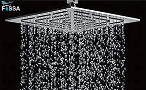 Fossa 4"x4"" Inch Square Fixed Stainless Steel Shower Head for Bathroom Luxury Hotel Luxury Bathroom Shower Head Unique Design ( Without Arm ) Fossa Home