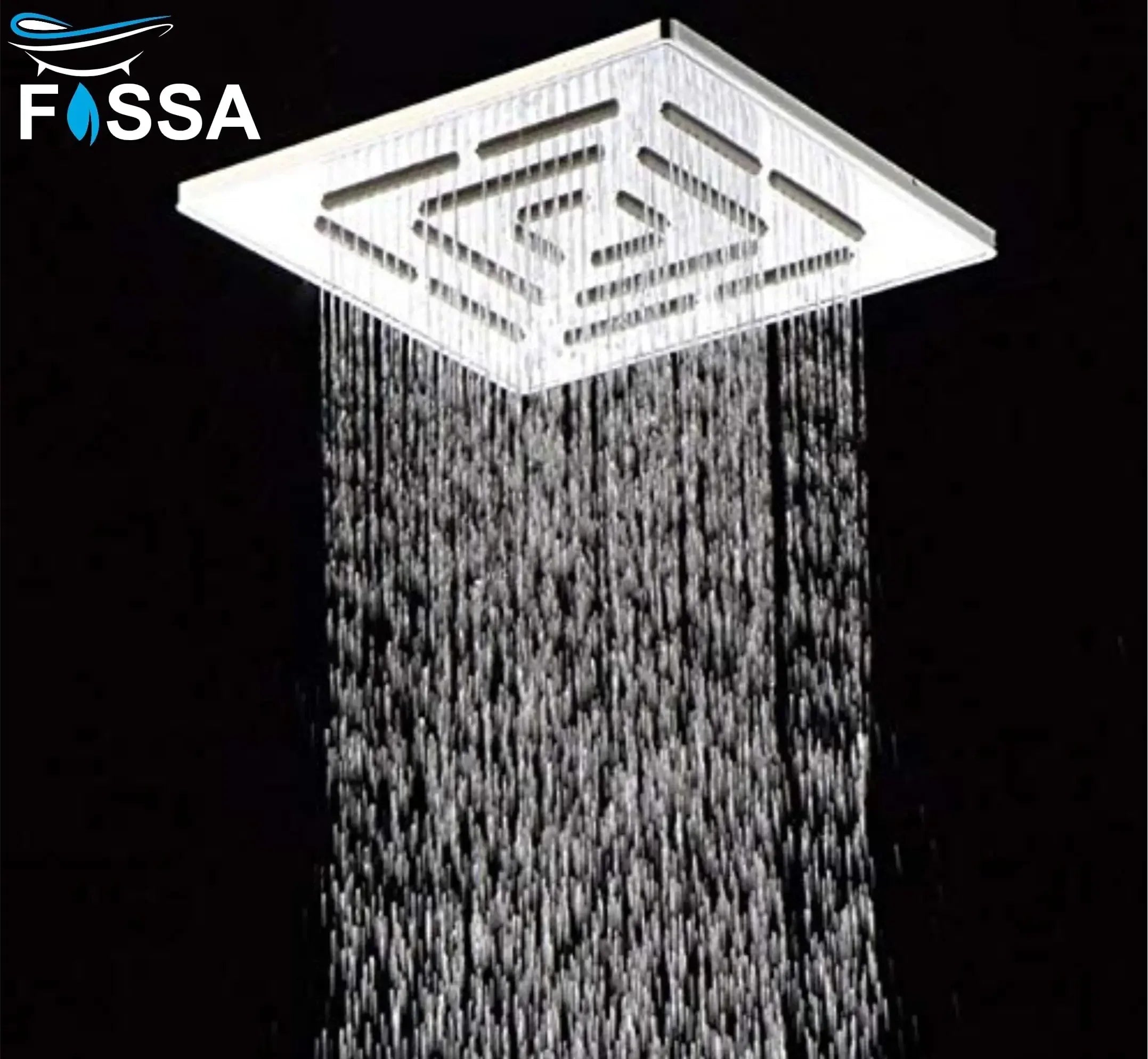 Amaze (6x6 Inches) 304- Grade Stainless Steel Chrome Finish Overhead Shower Without Arm - Fossa Home 