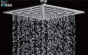Amaze (6x6 Inches) 304- Grade Stainless Steel Chrome Finish Overhead Shower Without Arm - Fossa Home 