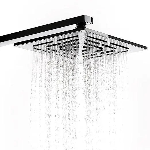 Fossa 6x6 Inch Rainfall Shower Head Fixed Shower Head 304 Stainless Steel Rain Showers Overhead Wall Mounted, Without Arm OHSC-001 Fossa Home