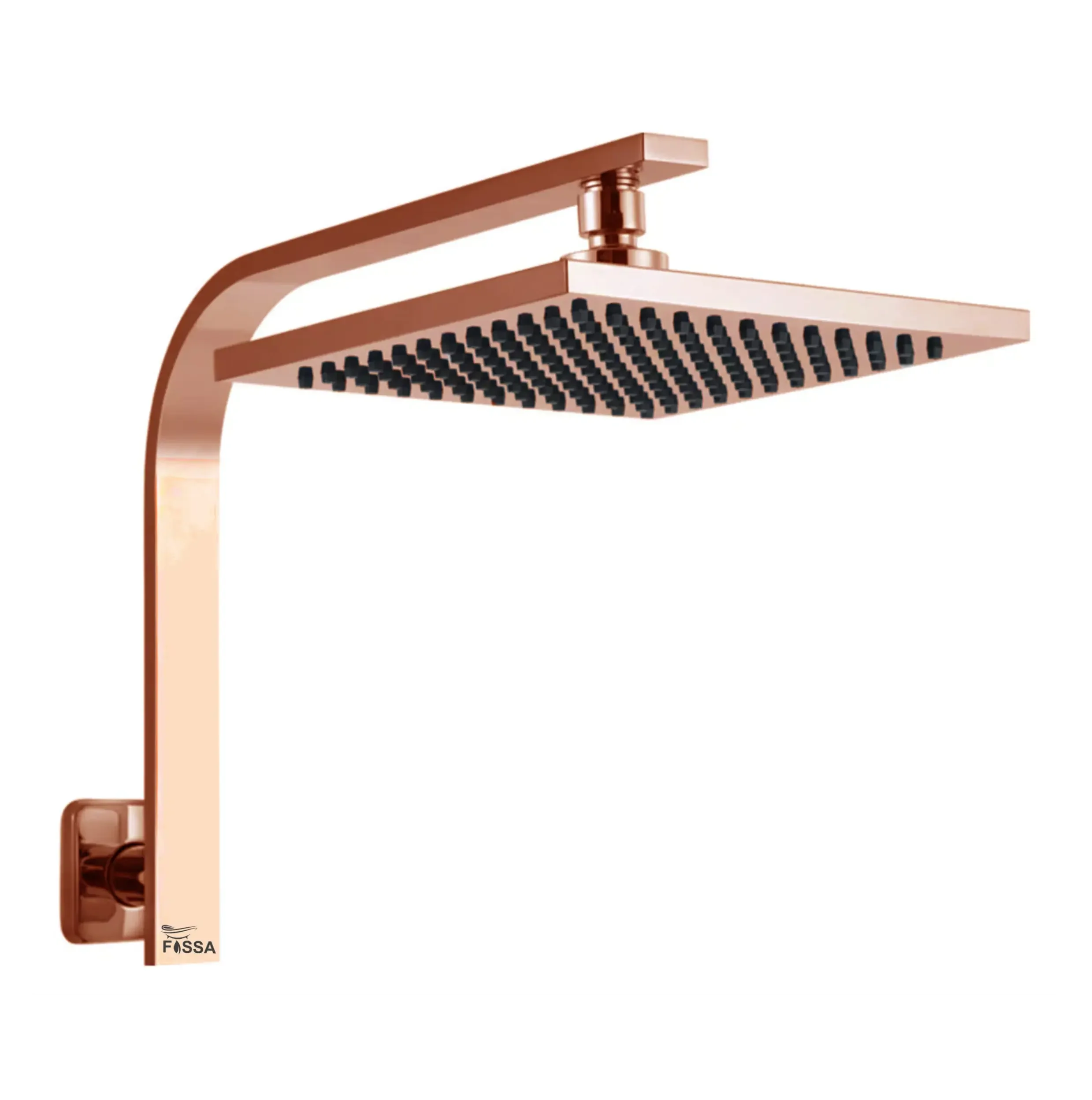 FOSSA 8'' Rain Shower Head Taps Square High Pressure Wall Arm DIY Rose Gold Fossa Home