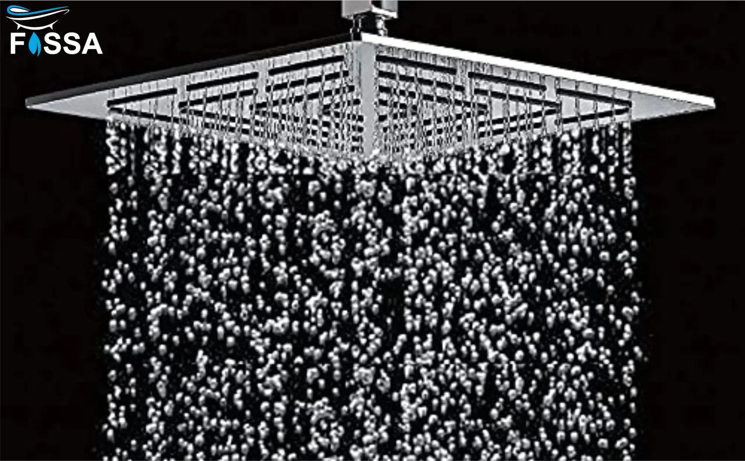 Amaze (8x8 Inches) 304- Grade Stainless Steel Chrome Finish Overhead Shower Without Arm - Fossa Home 