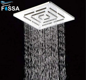 Amaze (8x8 Inches) 304- Grade Stainless Steel Chrome Finish Overhead Shower Without Arm - Fossa Home 
