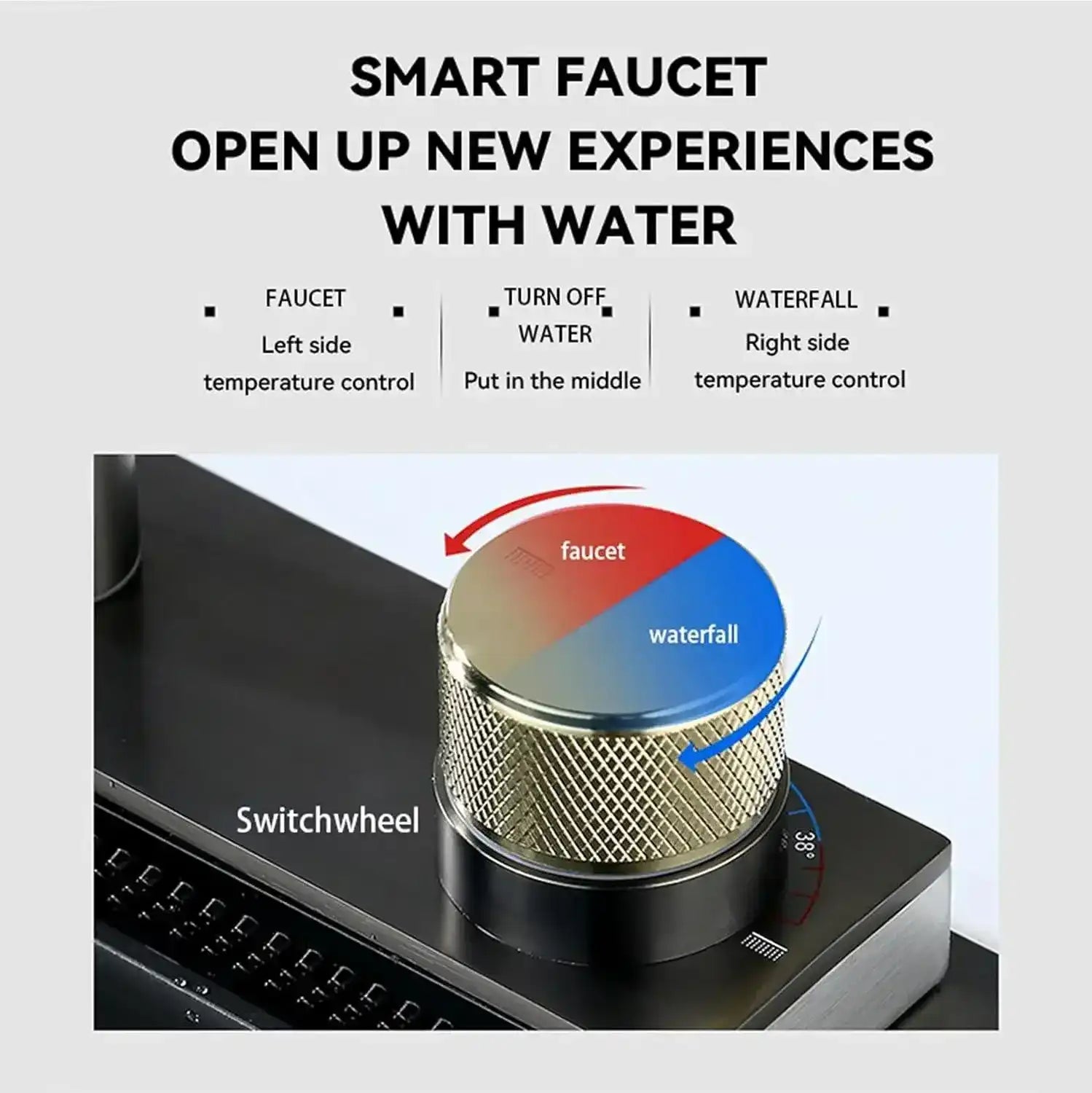 Rainfall Kitchen Sink Faucet Pull Out Four Water Outlet Modes Cold and Hot Can Rotate TAP Fossa Home