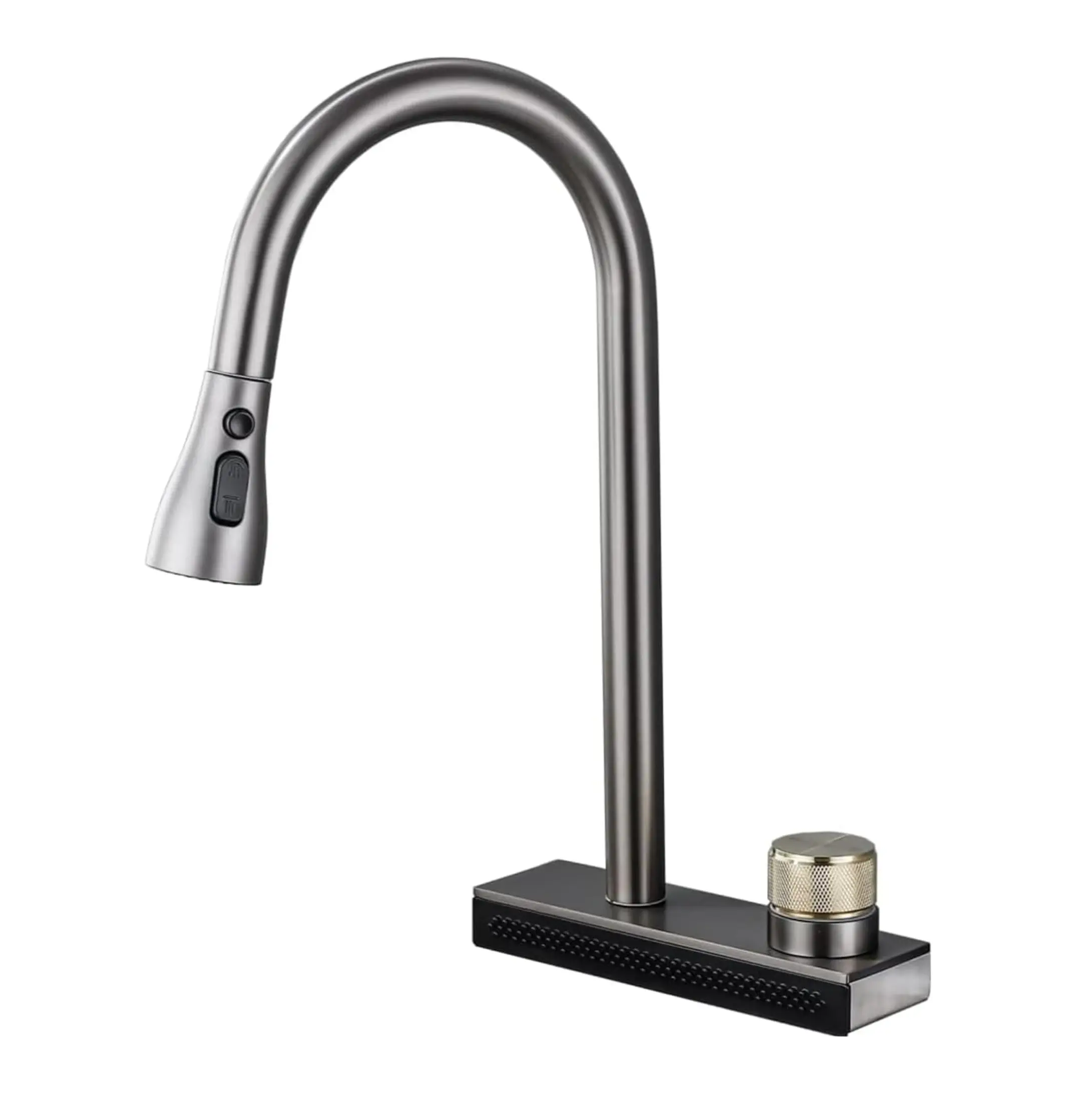 Wainfall Kitchen Sink Faucet Pull Out Four Water Outlet Modes Cold and Hot Can Rotate TAP ( Grey ) Fossa Home
