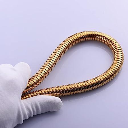 Fossa SS-304 Grade, 1 Meter Flexible Shower Hose Pipe (Chrome) (1 Meter) Gold - Fossa Home 