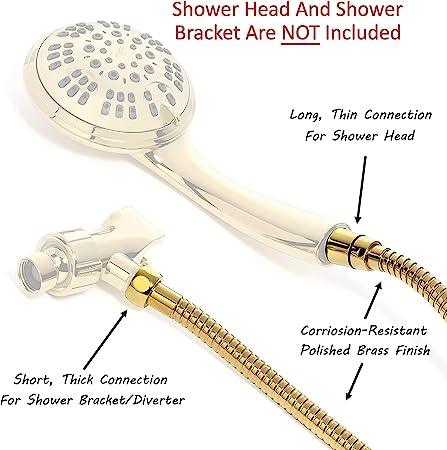Fossa SS-304 Grade, 1 Meter Flexible Shower Hose Pipe (Chrome) (1 Meter) Gold - Fossa Home 