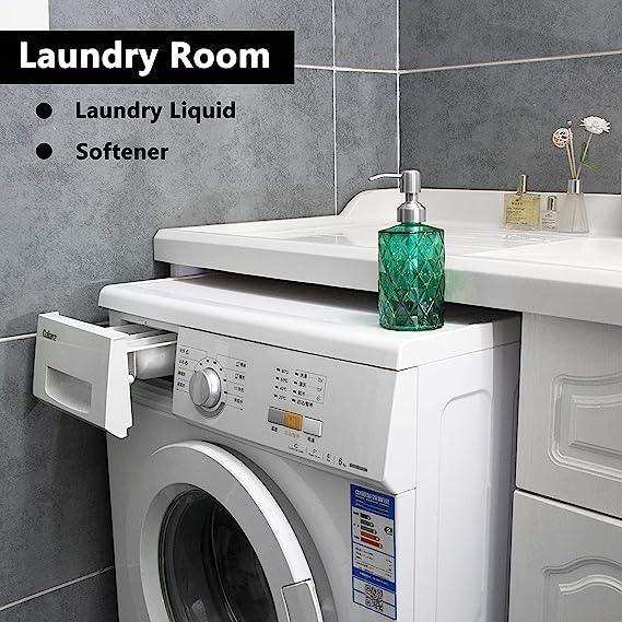 Fossa Glass Soap Dispenser - Refillable Wash Hand Liquid, Dish Detergent, Shampoo Lotion Bottle with Brushed Nickel Pump Holder, Ideal for Bathroom Countertop, Kitchen, Laundry Room GSD-003 - Fossa Home 