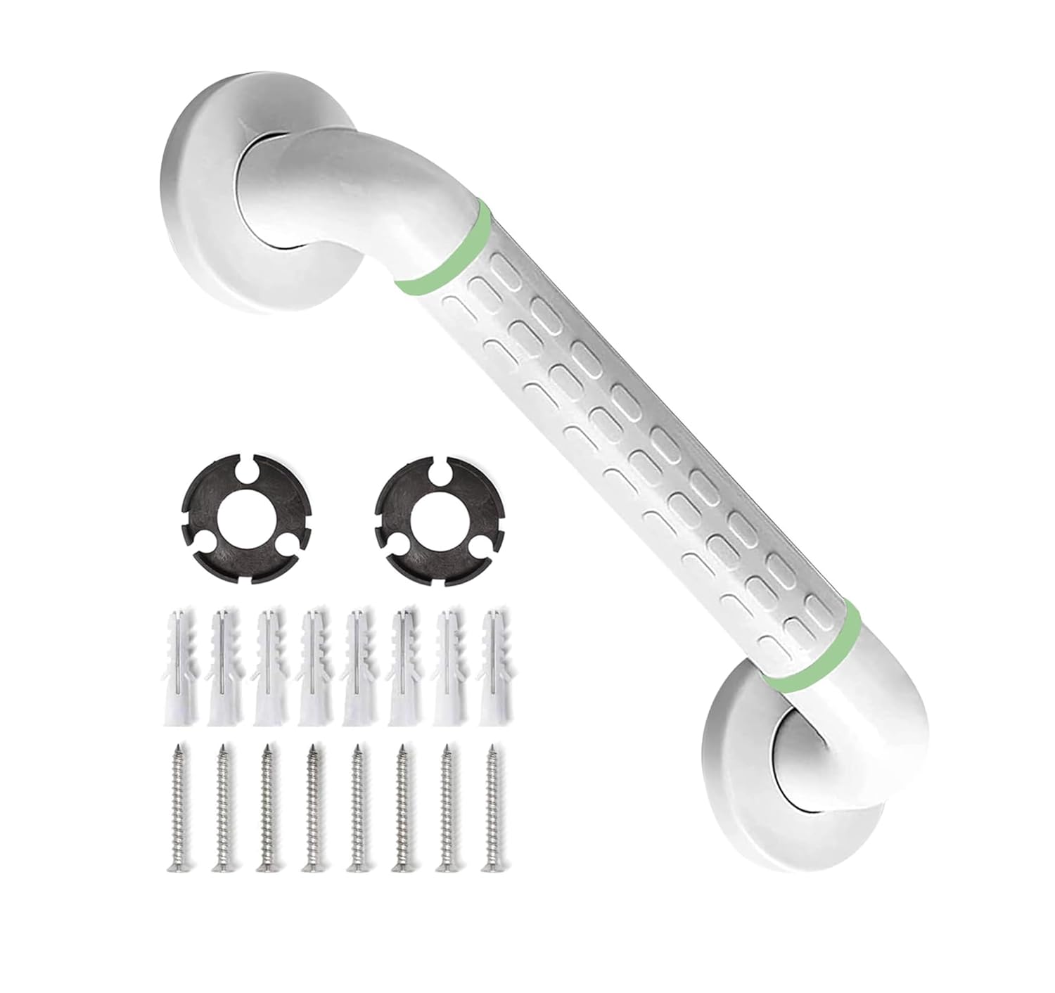 Fossa 12 Inch Stainless Steel Luminous Grab Bar Wall Mounted Safety Balance Handle | Non-Slip for Elderly, Kids | Strong Load Bearing Armrest- Pack of 1 White (Matte Finish) - Fossa Home 