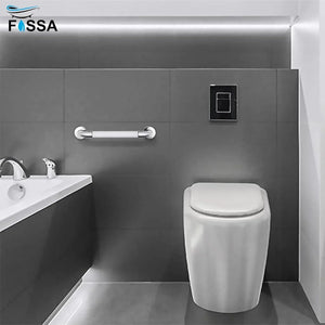 Fossa 16 Inch 304 Stainless Steel Luminous Grab Bar Wall Mounted Safety Balance Handle | Non-Slip for Elderly, Kids | Strong Load Bearing Armrest- Pack of 1 Silver & White (Chrome Finish) - Fossa Home 