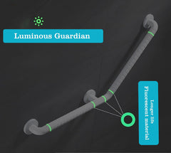 Fossa L-Shaped Stainless Steel 110° Anti-Slip Nylon Grip Grab Bar – Wall Mounted Safety Bar for Bathroom | Toilet Grab Bar for Elderly & Senior Citizens | White (60x40CM) - Fossa Home 