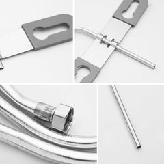 Fossa Stainless Steel Straight Jet Spray with Heavy PVC Hose Pipe 1.5 Mtr for Toilet | Built-in Installation Type Toilet Seat/Commode Spray - Rust-Free, Durable - Fossa Home 