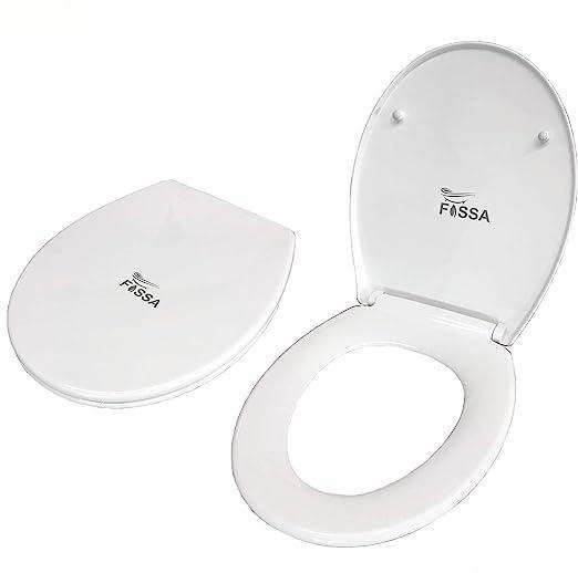Fossa Dynamic White Toilet Seat with Soft Close Toilet Seat, Quick Release for Easy Cleaning, Top Fix Easy Installation, Standard O Shape Toilet Seats - Fossa Home 