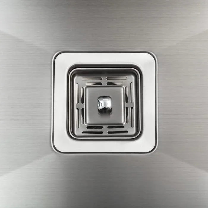 Sinks Stainless Steel Sink Strainer for Kitchen Sink - Stain Resistant Kitchen Sink Strainer with Large Collection Basket Sink Drain Strainer for All Square Drain Sinks (Silver) Fossa Home