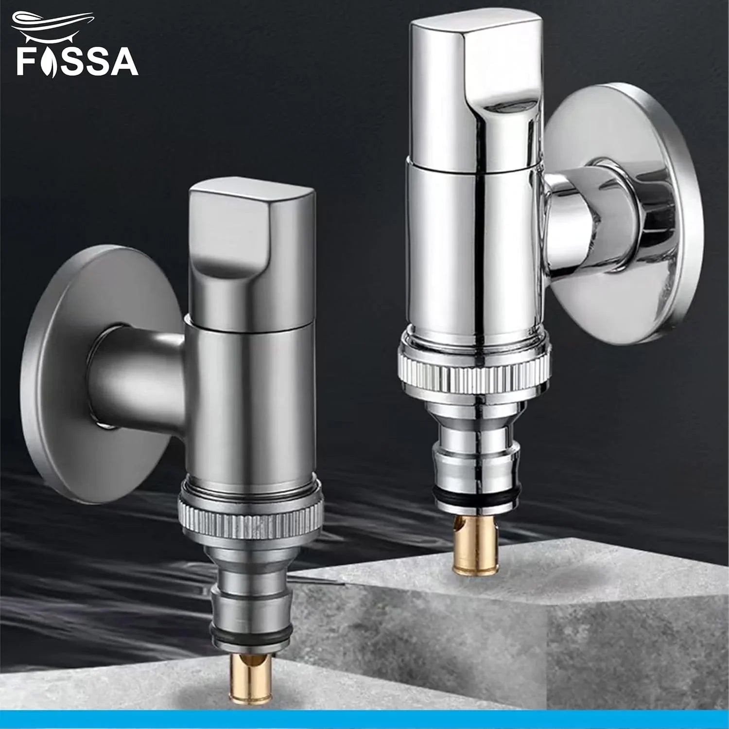 Fossa Laundry Faucet Washing Machine Faucet Water Spigot Outdoor Faucet Handle Hose Faucet Dishwasher Angle Valve (Chrome Finish) - Fossa Home