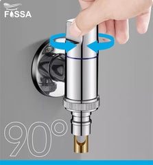 Fossa Laundry Faucet Washing Machine Faucet Water Spigot Outdoor Faucet Handle Hose Faucet Dishwasher Angle Valve (Chrome Finish) - Fossa Home