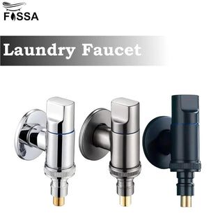 Fossa Laundry Faucet Washing Machine Faucet Water Spigot Outdoor Faucet Handle Hose Faucet Dishwasher Angle Valve (Chrome Finish) - Fossa Home