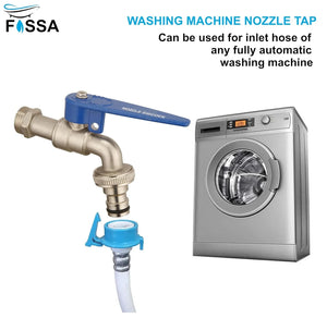 Fossa Nozzle Cock for Bathroom | Washing Machine Tap for Inlet Pipe/Hose | Garden Pipe Tap | Easy Hose Connect Tap | Laundry Dishwasher Hose Connect - Fossa Home