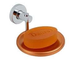Fossa Rainbow Stainless Steel Round Soap Holder for Bathroom, Soap Stand, Bathroom Accessories Chrome Finish (Rose Gold + Chrome) - Fossa Home