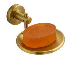 Fossa Rainbow Stainless Steel Round Soap Holder for Bathroom, Soap Stand, Bathroom Accessories Matte Finish (Gold) - Fossa Home