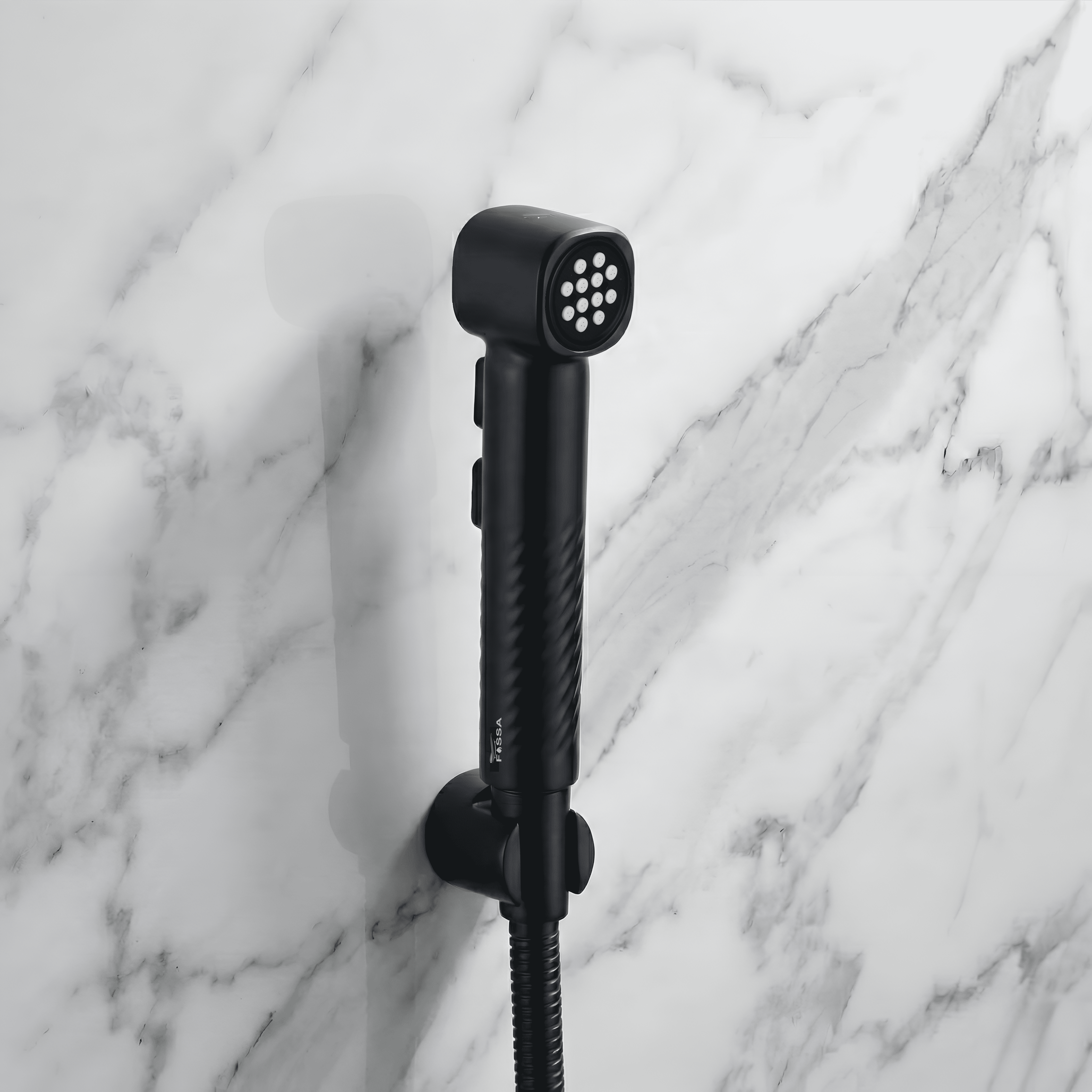 Pearl Black ABS Health Faucet with 1 Meter 304-Grade SS Hose Pipe & Hook - Fossa Home 