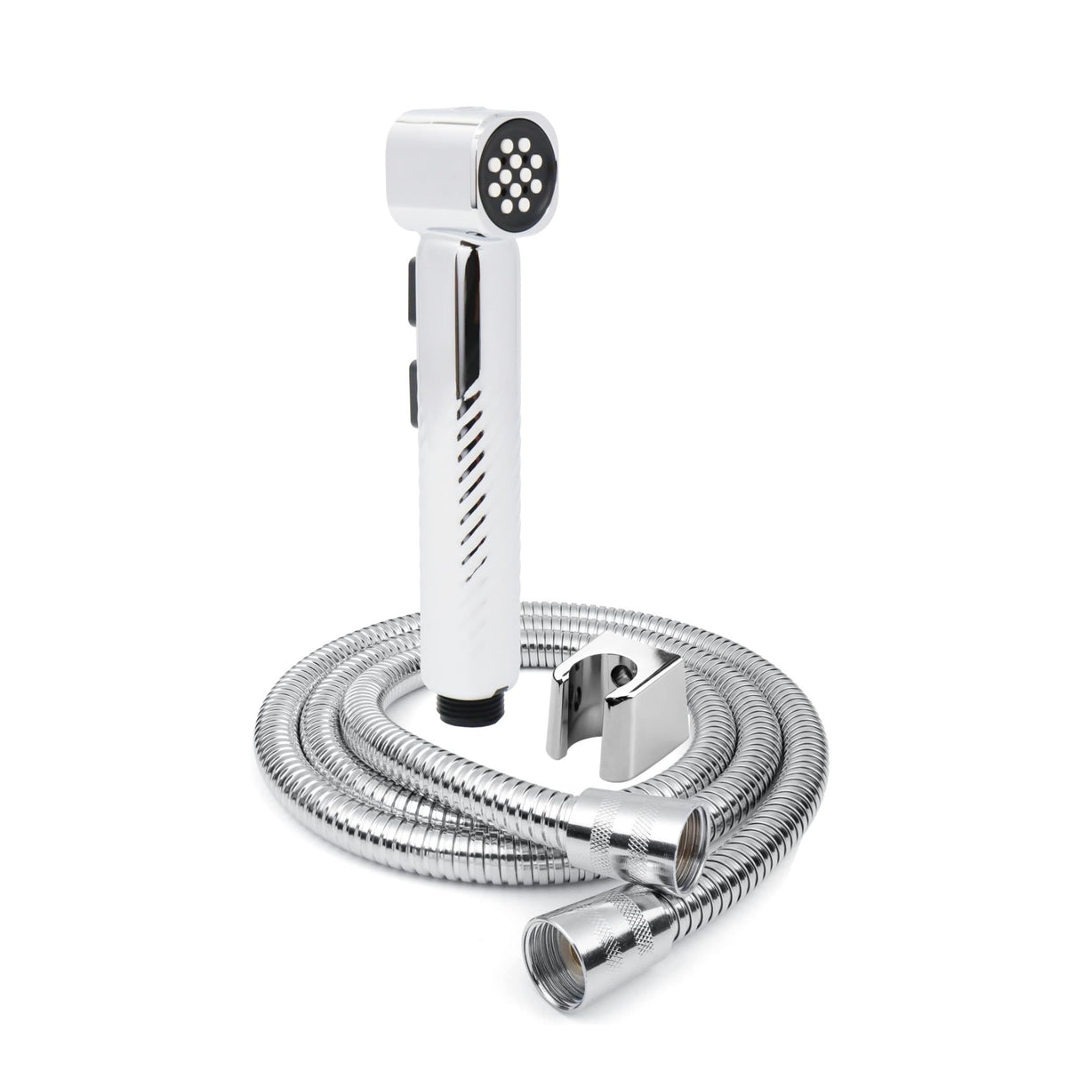 Fossa Rolex ABS Dual Function Health Faucet with Stainless Steel 1Meter Flexible Hose Pipe and Wall Hook, Jet Spray for Toilet Chrome Finish (Silver) - Fossa Home