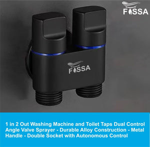 Fossa Shower Diverter Valve,Two Outlets Dual Control Washing Machine Tap Triangular Adapter Valve Spare Parts for Toilet, Bidet, Shower, Sink, (Black) - Fossa Home