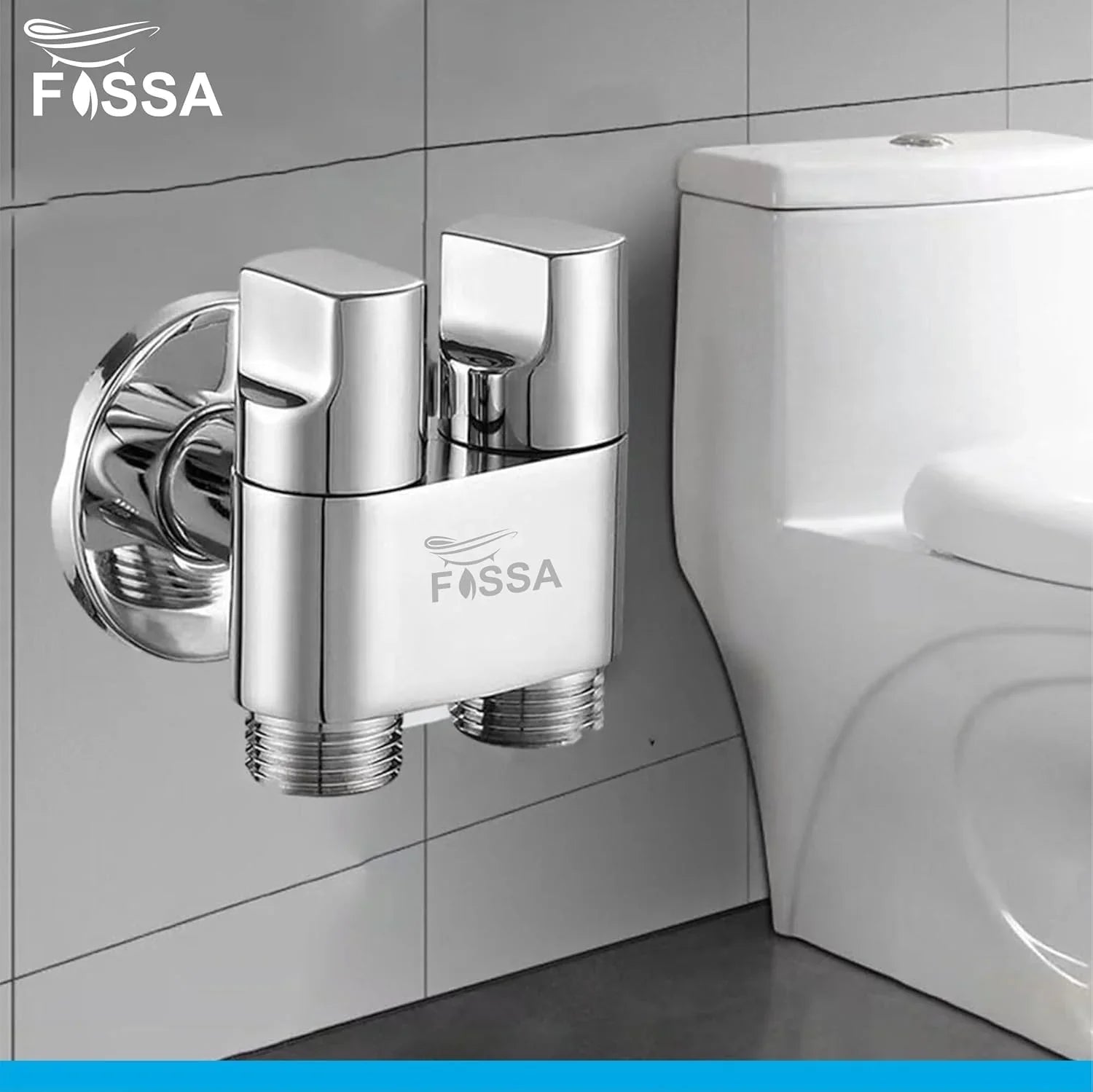 Fossa Shower Diverter Valve,Two Outlets Dual Control Washing Machine Tap Triangular Adapter Valve Spare Parts for Toilet, Bidet, Shower, Sink, (Chrome Finish) Silver - Fossa Home