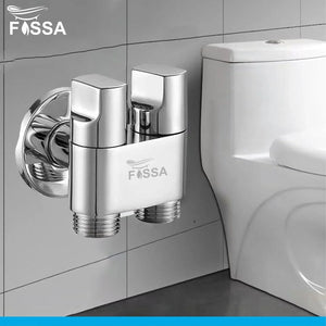 Fossa Shower Diverter Valve,Two Outlets Dual Control Washing Machine Tap Triangular Adapter Valve Spare Parts for Toilet, Bidet, Shower, Sink, (Chrome Finish) Silver - Fossa Home