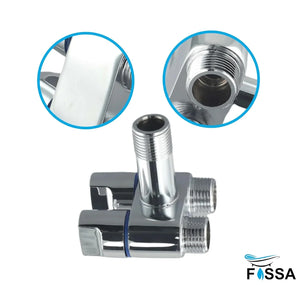 Fossa Shower Diverter Valve,Two Outlets Dual Control Washing Machine Tap Triangular Adapter Valve Spare Parts for Toilet, Bidet, Shower, Sink, (Chrome Finish) Silver - Fossa Home