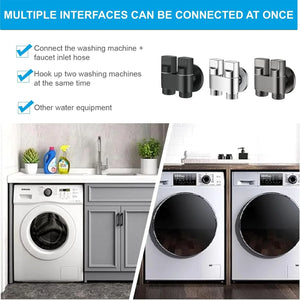 Fossa Shower Diverter Valve,Two Outlets Dual Control Washing Machine Tap Triangular Adapter Valve Spare Parts for Toilet, Bidet, Shower, Sink, (Chrome Finish) Silver - Fossa Home