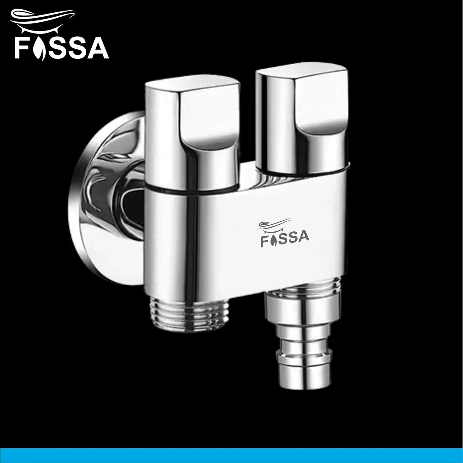 Fossa Shower Diverter Valve,Two Outlets Dual Control Washing Machine Tap Triangular Adapter Valve Spare Parts for Toilet, Bidet, Shower, Sink, (Chrome Finish) with Nozzle - Fossa Home