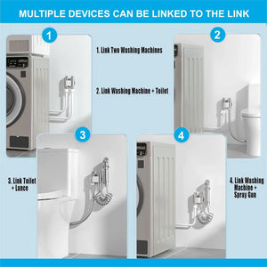 Fossa Shower Diverter Valve,Two Outlets Dual Control Washing Machine Tap Triangular Adapter Valve Spare Parts for Toilet, Bidet, Shower, Sink, (Chrome Finish) with Nozzle - Fossa Home