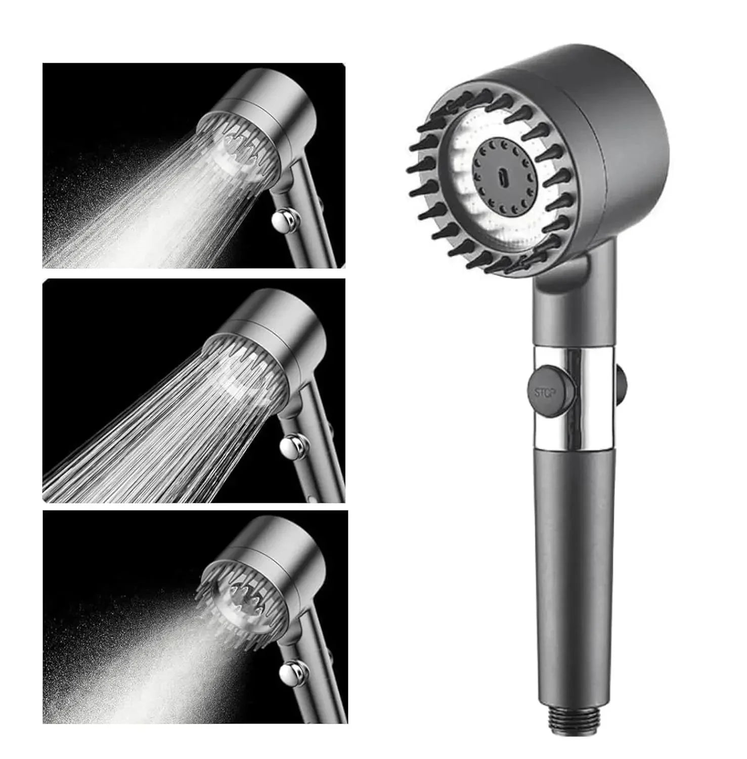 Fossa Snow 2 in 1 Handheld Shower Set with Filter, 3 - Gear Spray High Pressure Shower Head, Hard Water Softener for Shower, High Pressure Hand Shower Head for Bathroom with Pause Switch - Fossa Home