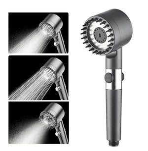 Snow 3 Modes ABS Black Finish Hand Shower Only - Fossa Home 