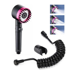 Fossa Snow Shower Head with Filter, High Pressure Shower Head Water Saving, Massage Hand Shower with 3+1 Jet Types, Rain Shower Head with Stop Function with 1.5 Meter Hose Pipe, Hook - Fossa Home