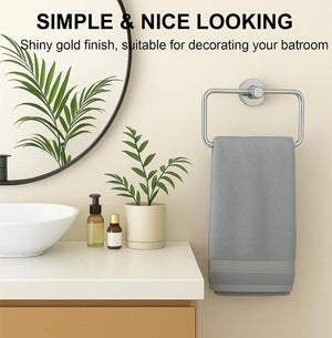 Fossa Stainless Steel Square Towel Ring for Bathroom, Napkin Holder for Wash Basin, Napkin Holder Chrome Finish (Silver) - Fossa Home