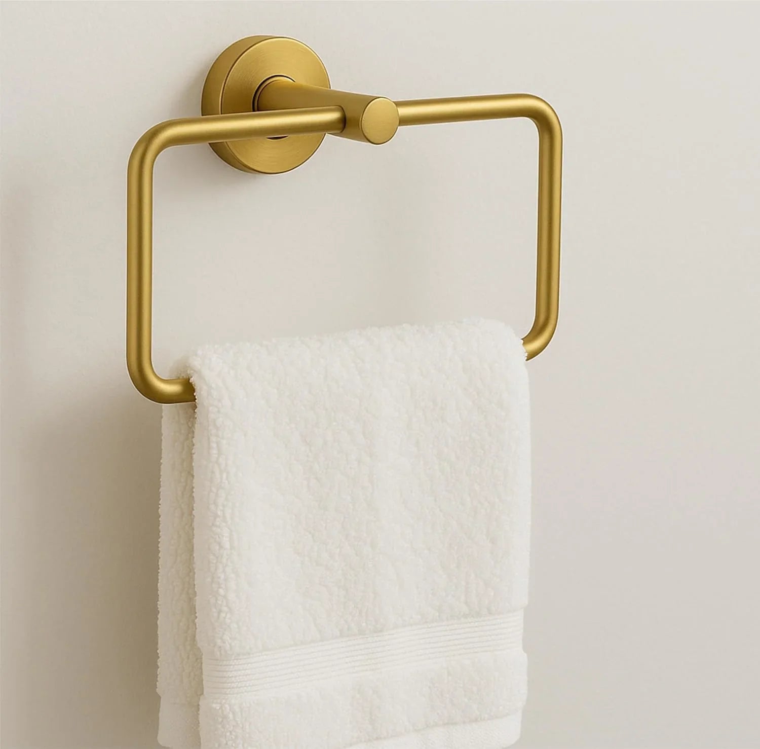 Fossa Stainless Steel Square Towel Ring for Bathroom, Napkin Holder for Wash Basin, Napkin Holder Matte Finish (Gold) - Fossa Home