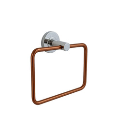 Fossa Stainless Steel SquareTowel Ring for Bathroom, Napkin Holder for Wash Basin, Napkin Holder Chrome Finish (Rose Gold + Silver) - Fossa Home