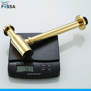 Fossa Steel Bottle Trap for Wash basins | Bottle Trap With Wall Flange and 12 Inches Pipe | Chrome Finish (Stainless Steel) Gold - Fossa Home