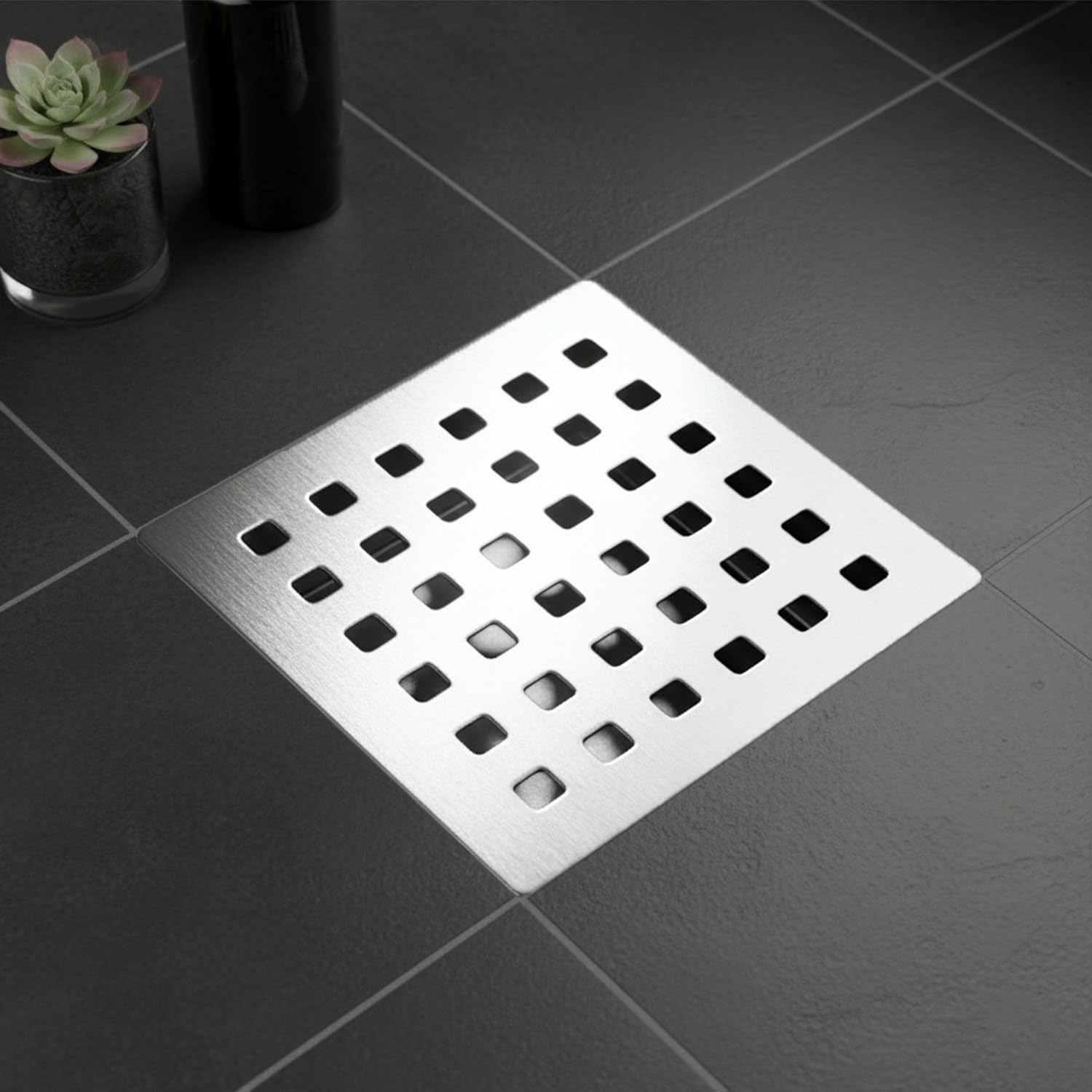 Trio Floor Drain (5 x 5 Inches) Premium Stainlees Steel
