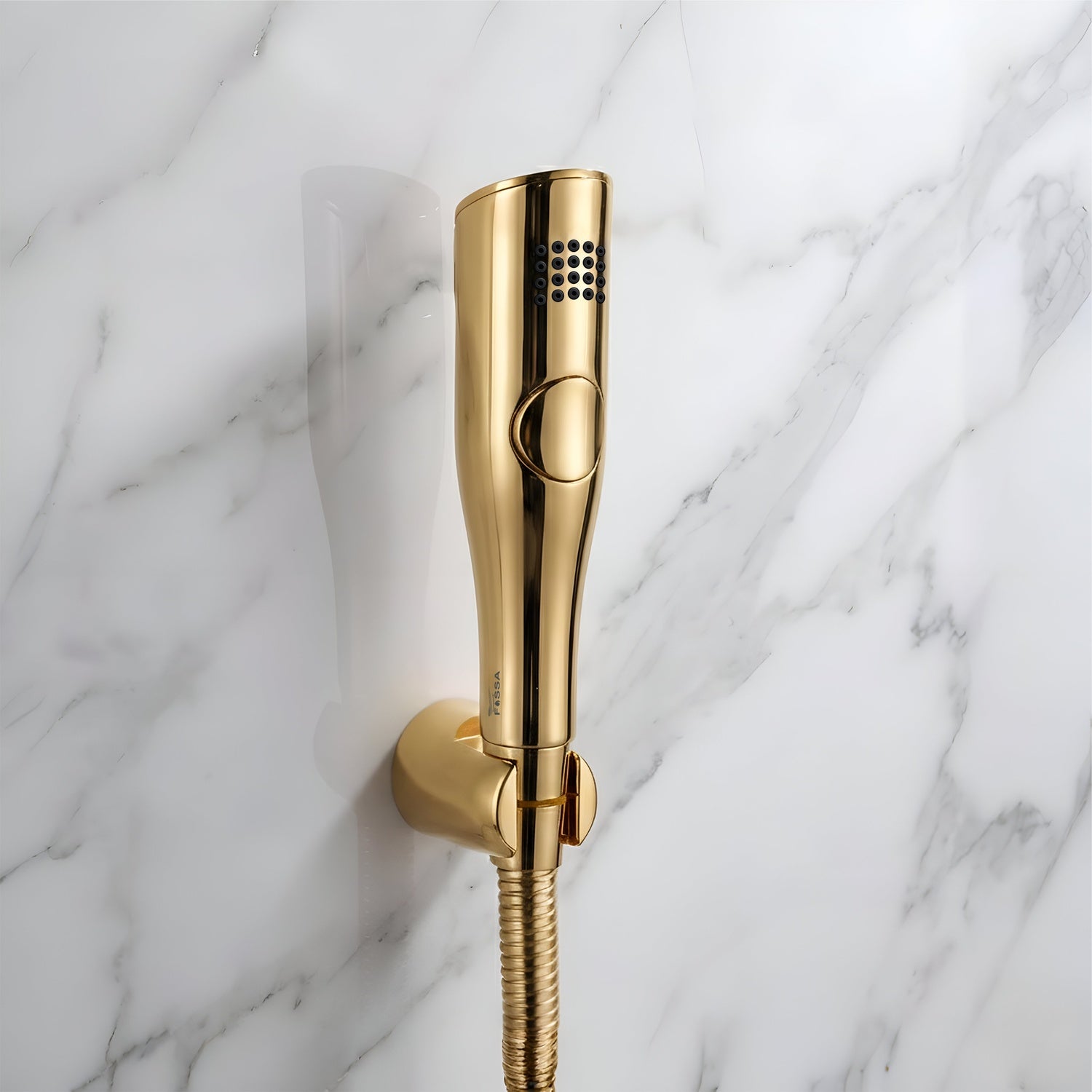 Italian Gold ABS Health Faucet with 1 Meter 304-Grade SS Hose Pipe & Hook  