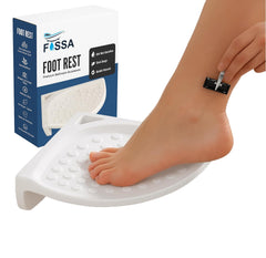 Fossa Classic Ceramic Unbreakable Foot Rest Stand for Smart Bathroom Corner – Adjustable Leg Support, Anti-Slip Foot Stand for Shaving | Foot Rest Stand for Use, White (Glossy Finish) - Fossa Home 