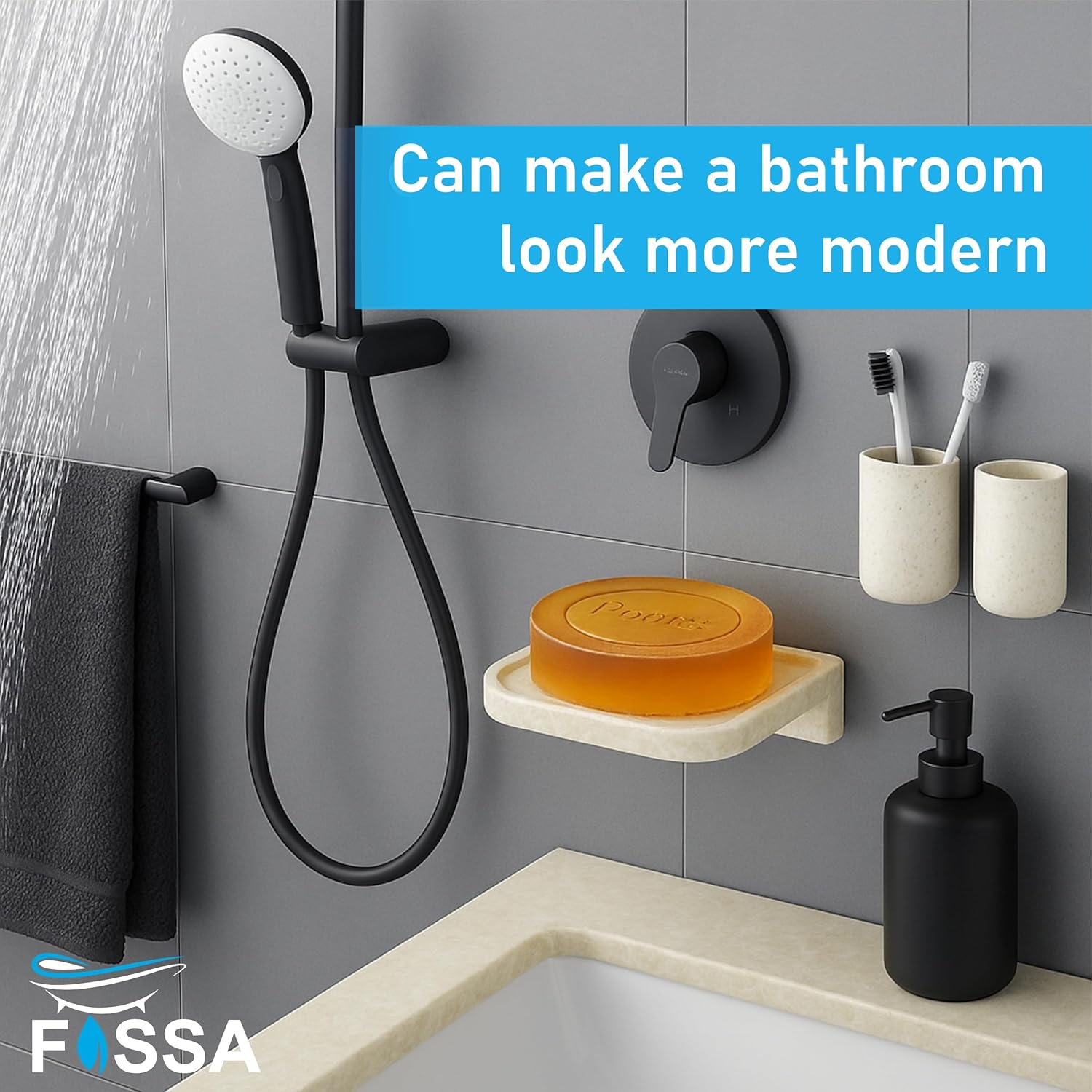 Fossa Classic Ceramic Soap Dish for Bathroom & Kitchen Wall Mounted Soap Dish Holder with Anti-Rust Coating, Anti-Slip Grip, Bathroom Soap Holder, Kitchen Soap Dish, Soap Stand (Ivory) - Fossa Home 