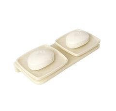 Fossa Classic Ceramic Unbreakable Wall Mounted Double Soap Dish for Bathroom – Soap Holder with Self-Drain, Rust-Proof & Space-Saving Design | Modern Bathroom Accessories – Ivory (Glossy Finish) - Fossa Home 