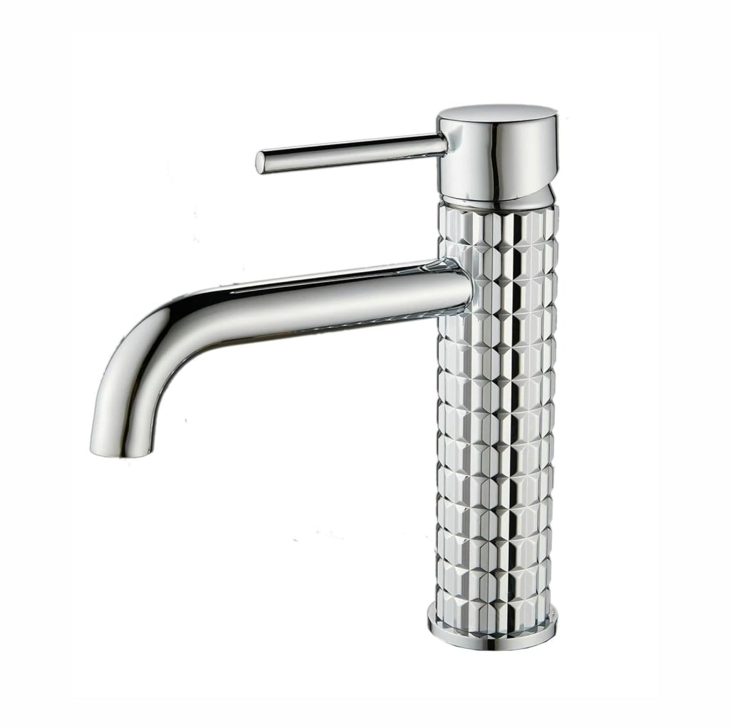 Fossa  9" Vitro Brass Wash Basin Mixer Tap Hot & Cold Silver