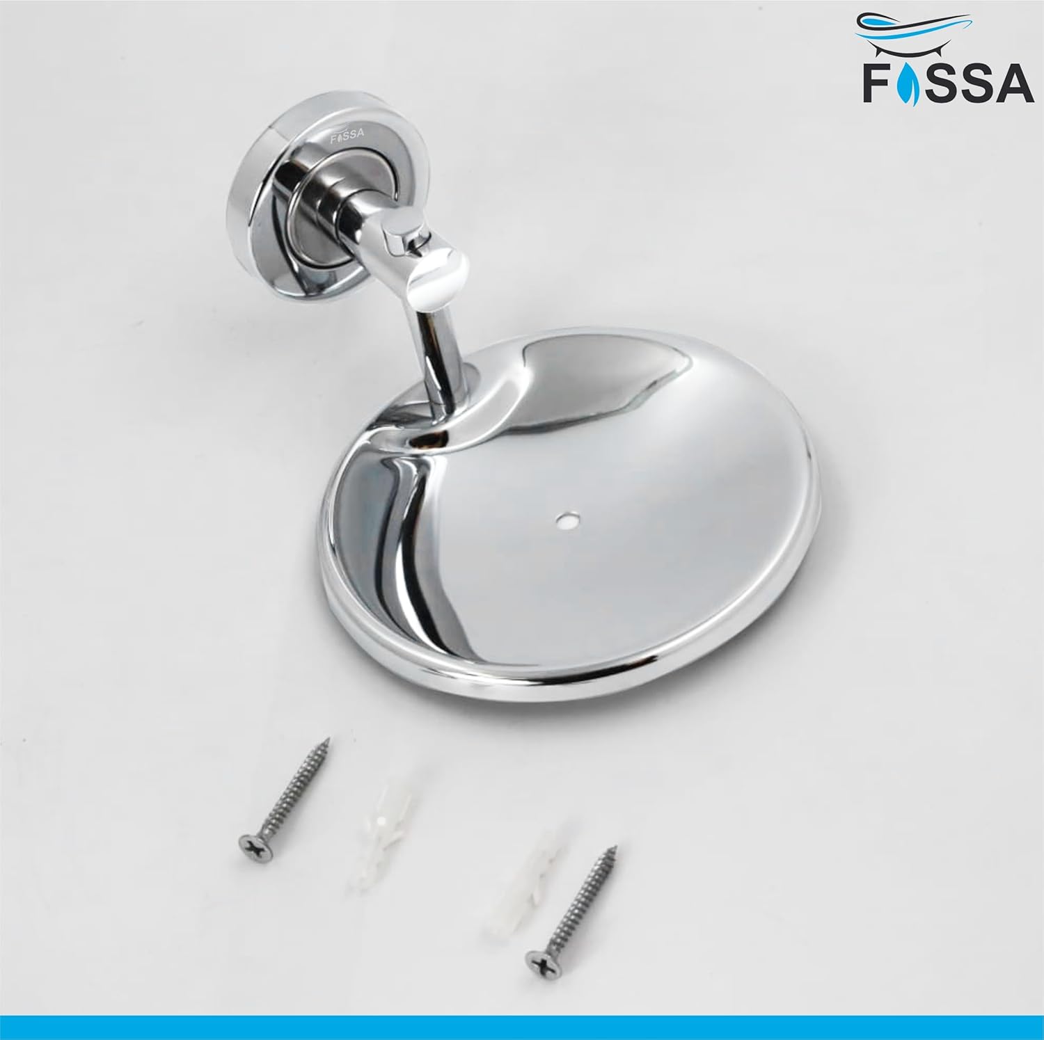 Fossa Rainbow Stainless Steel Round Soap Holder for Bathroom, Soap Stand, Bathroom Accessories Matte Finish (Silver)